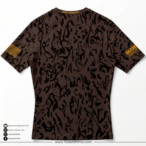 MAWRA T-shirt de compression unisexe à manches courtes marron camouflage, séchage rapide, anti-UV UPF50+, imprimé pour l'entraînement et le sport - Product Image 4