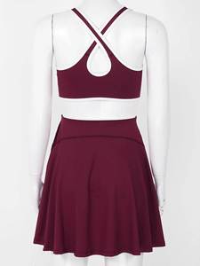 Robe de tennis pour femmes, taille européenne XXL, haute qualité, 80% polyester, 20% élasthanne, col zippé classique, vêtements de tennis - Product Image 6