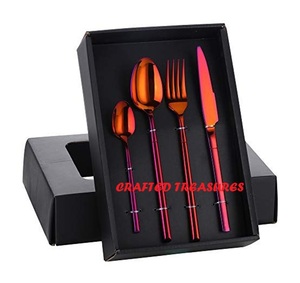 Ensemble de couverts en acier inoxydable de style royal, écologique, fabriqué en Inde, couverts en argent, couteaux, fourchettes, cuillères pour les mariages, les dîners - Product Image 2