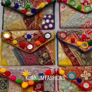 Indian Handmade Vintage Patchwork Mirror Clutch Hippie Style Sling Bags Party Evening Purse Banjara Boho Sling Bag Return Gift - Product Image 5