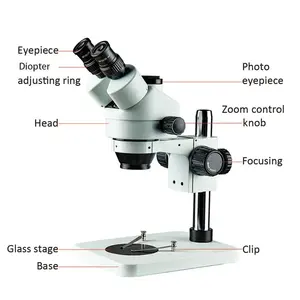 Microscope trinoculaire stéréo <span class=keywords><strong>loupe</strong></span> objectif auxiliaire confocal support mobile identification de bijoux - Product Image 2