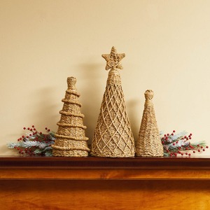 Increíble fiesta de Navidad suministros de artesanía decorativa natural al por mayor seagrass Navidad pueblo decoración de invierno adornos - Product Image 5