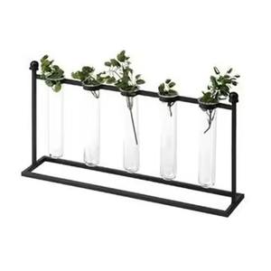 Kit de vase de table vintage pour la décoration de la maison, cadre en métal, tubes à essai hydroponiques, vases à fleurs en verre - Product Image 1