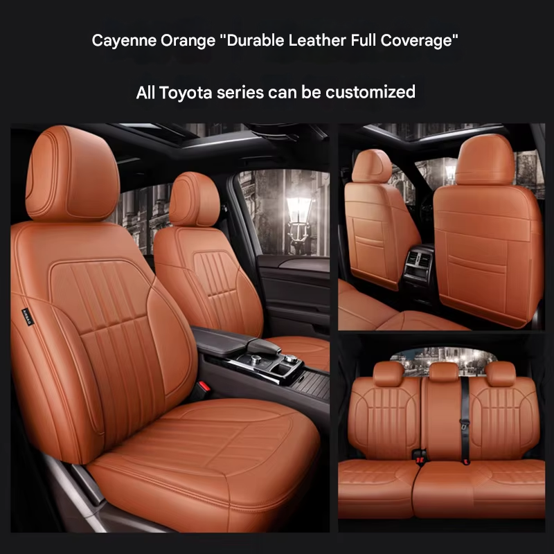 Pelle originale auto grana cayenne arancione resistente all'usura
