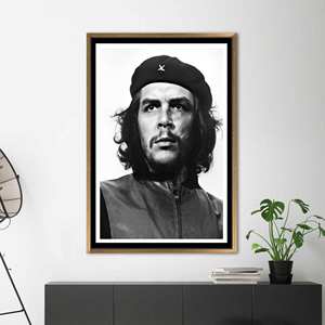 Che Guevara <b>Canvas</b> Print - Iconic Portrait with Famous Quote Artwork,Gold <b>Framed</b> - Product Image 1