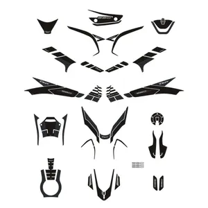 Kit Adesivi Protettivi 3D Neri per Scooter Yamaha Tmax 560 2022-2023, Decalcomanie Personalizzate per Moto - Product Image 1