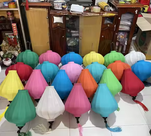 Customizable Vietnamese Silk <b>Bamboo</b> <b>Lanterns</b> - Wedding, New Year, & Event Decorations - Handcrafted VIET FARGIMEX - Product Image 1