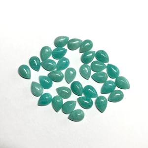 Cabochon à dos plat en Amazonite naturelle certifiée IGI 6x9mm, pierre précieuse en cristal semi-précieux en vrac pour la fabrication de bijoux calibrée - Product Image 3