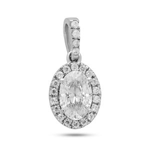 Exclusivo Colgante de Diseñador con Diamantes Redondos y Ovalados para Mujer - Product Image 1