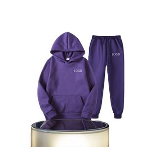 High Quality Custom Logo Design Regular Fit <b>Colour</b> <b>Block</b> Hooded & jogger Tracksuit Two Pieces Set Streetwear Tracksuits - Product Image 5