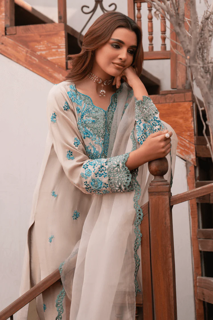 sachin and babi light blue dress Pakistani Party Wear Collection main image 0