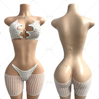 Tenue de soirée scintillante pour homme, style disco, ballet, soirée dansante, robe de club, ensemble deux pièces, couleur et taille personnalisables, respirant, sur mesure