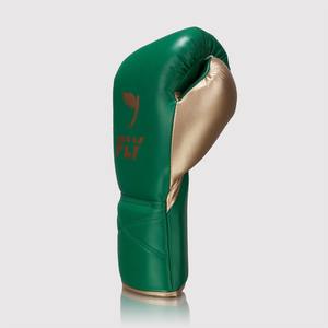 Gants de boxe et de combat en cuir vert personnalisés OEM équipement d'entraînement à lacets pour les arts martiaux et la boxe - Product Image 2