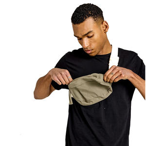 Custom Men's Zipper Closure Cotton Waist Belt Portable Foldable Design Fanny Pack Practical Canvas Waist Bags for Outdoor <b>Travel</b> - Product Image 3