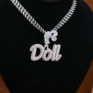 DOLL Name Luxurious Moissanite Diamond 925 Sterling <b>Silver</b> Iced Out Hip-Hop Style Custom Pendant <b>for</b> <b>Men</b> With New Trendy Style - Product Image 3