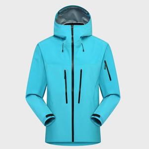 Chaquetas Impermeables Azul Marino Personalizadas para Exteriores, Chaqueta Ligera de 3 Capas con Bolsillo con Cremallera - Product Image 1