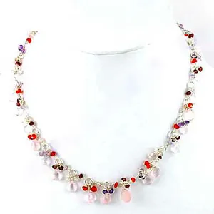 Collier bohème perlé avec strass en cristal, imitation perle, bijoux de mode pour femme, cadeau, forme ronde, fait main - Product Image 1
