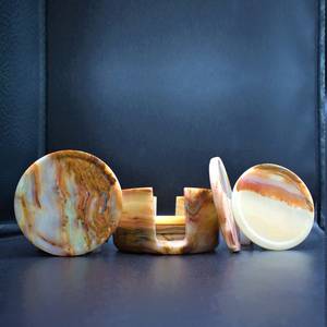 Stone <b>Coasters</b> Durable and Elegant Trendy Design <b>Marble</b> <b>Coasters</b> with Natural Stone Textures for High-end Decor Themes Stone - Product Image 4