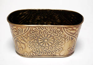 Nouveau dernier Design Floral en relief rond fer jardinière maison et jardin décoratif métal planteur fleur planteur pour jardin - Product Image 4