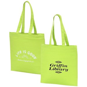 Bolsa de tela de algodón de color liso Life Is Good - Diseño de sol - Product Image 1