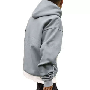 เสื้อฮู้ดพิมพ์ลายพัฟสำหรับผู้ชายเสื้อมีฮู้ดตัดขอบระบายได้ดี - Product Image 3