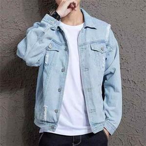 2022 Vintage Hip Hop Streetwear hommes bleu Denim veste haute qualité grande taille 100% coton hauts vêtements d'hiver - Product Image 6