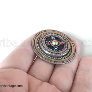 Bagues ethniques Boho Kuchi en argent allemand coloré, dessins faits à la main en vrac - Product Image 2