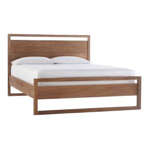 Cadre de lit double en teck massif minimaliste moderne avec finition naturelle de luxe, ensemble de meubles de chambre à coucher pour hôtel, villa et maison - Product Image 6