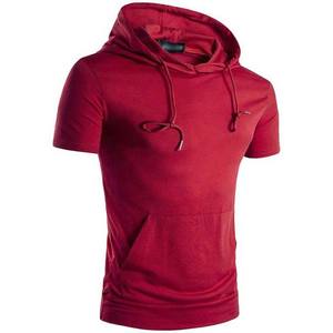 Sudaderas con capucha de manga corta de algodón 100% de peso ligero de verano básicas personalizadas para hombres, ropa de hombre, ropa de calle, servicio OEM - Product Image 1
