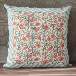 Taie d'oreiller avec imprimé Floral indien fait à la main, housse de coussin décorative 40x40 - Product Image 2