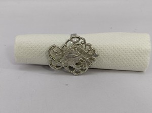 Handmade <b>Indian</b> Brass Napkin <b>Ring</b> with Silver Plating Unique Design Napkin Holder for Birthday & Wedding Stocked Gift - Product Image 3
