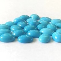 Pierres précieuses semi-précieuses en turquoise Sleeping Beauty naturelle, lisses, ovales, calibrées, de 10 mm et 12 mm, pour la fabrication de bijoux