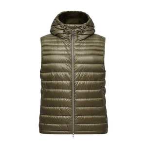 Gilet matelassé décontracté personnalisé en toile imperméable et coupe-vent de haute qualité, isolé pour l'hiver, avec capuche, en polyester/nylon - Product Image 1