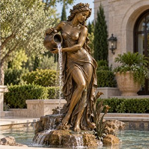 Statua in Bronzo Nymfa dell'Acqua a Grandezza Naturale, Scultura in Bronzo Fuso per Fontana da Giardino Esterna, Statua in Metallo Personalizzata - Product Image 2
