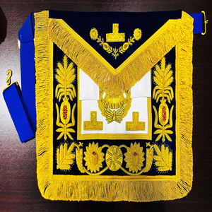 Delantal Masónico de Lujo Bordado a Mano, Piel de Cordero Premium, Regalia Personalizable con Logotipo y Diseño de Logia - Product Image 1