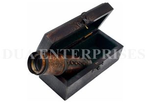 Haute qualité Antique laiton Spyglass télescope dur émail Technique décoration de la maison étui en cuir plaque d'impression métal artisanat - Product Image 4