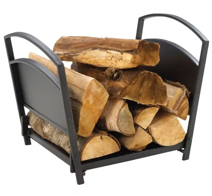 Metal Fireplace Wood Storage Holder Folding Fireplace Accessory Wrought Iron Firewood Log Rack
