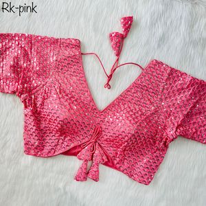 Las mujeres de alta demanda usan blusa Georgette para Sari en diferentes colores disponibles a precios al por mayor de La India - Product Image 1