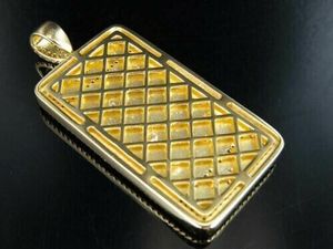 Vvvs เพชรโมอิส3D สี่เหลี่ยมจี้เงินชุบทองเย็นสไตล์ฮิปฮอปสำหรับปาร์ตี้ - Product Image 3