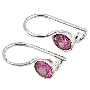 Boucles d'oreilles en argent 925 plaqué or serties de diamants floraux et de topaze rose pour les femmes, fiançailles, mariage, anniversaire - Product Image 1