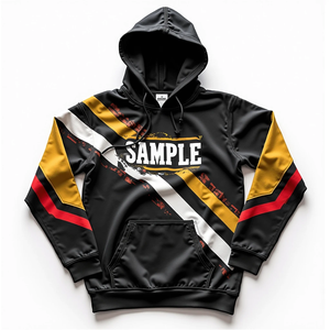 เสื้อฮู้ดดี้โอเวอร์ไซส์แบบสั่งทำพิเศษสำหรับผู้ชาย ทนทาน พิมพ์ลายแบบซับลิเมชั่น สไตล์สตรีทแวร์ ผ้าโพลีเอสเตอร์ 100% ผสมผ้าฝ้ายพื้นฐาน ทรงหลวมใส่สบายสำหรับฤดูหนาว - Product Image 4