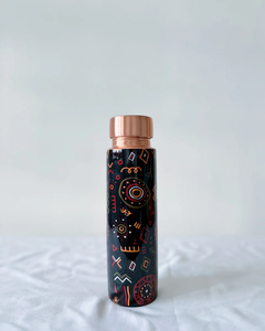 Bouteille d'eau réutilisable en cuivre pur de 1000 ml, écologique, avec bouchon à vis, design moderne, logo personnalisable - Cadeau promotionnel pour adultes - Product Image 3