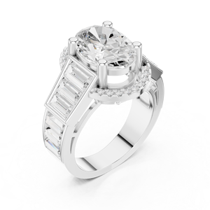 Bague ethnique pour femme en or 18 carats avec diamant taille ovale pour occasions spéciales - Product Image 4