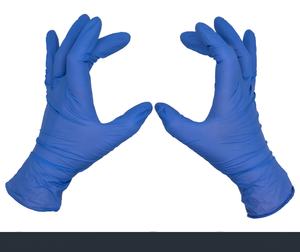 Gants médicaux en latex naturel sans poudre, bleus, à haut risque, pour la protection des mains - Product Image 1