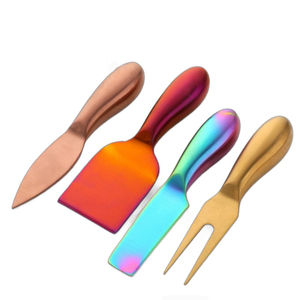 Produit tendance chaud acheter auprès du fabricant indien à bas prix ensemble de couteaux à fromage plaqué argent extrémité de boucle avec poignée en forme de feuille - Product Image 4