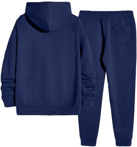 ชุดสเวตเตอร์พร้อมกางเกงจ็อกเกอร์ชุดวอร์มผ้าฝ้าย100% พื้นสำหรับผู้ชายใส่วิ่งโลโก้ตามต้องการสำหรับฤดูหนาว - Product Image 2