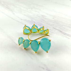 Pendientes de plata 925 con piedras preciosas naturales, joyería de moda al por mayor para mujer, joyería a granel - Product Image 2