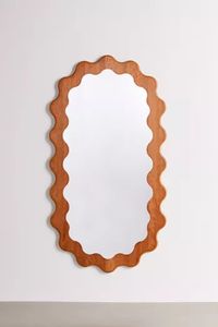 Miroir mural moderne en bois d'acacia et résine avec cadre pour salon, chambre à coucher, hall, décoration intérieure, miroir en bois de luxe, incrustation de résine - Product Image 3