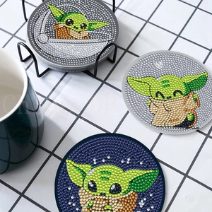 Lot de 6 sets de table en bois et <span class=keywords><strong>strass</strong></span> pour la peinture Yoda, cadeau peint à la main, nouveau - Product Image 5