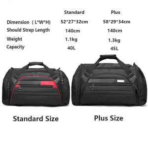 Bolsa de lona impermeable para gimnasio, bolso deportivo grande de viaje con compartimiento para zapatos - Product Image 4